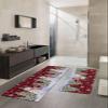 Buffalo Snowman Bath Mat for Tub,Non Slip Bathroom Floor Runner Rug Quick Dry & Absorbent Diatomaceous Earth Shower Sink Bedroom Kitchen Washable Doormat,Red Black Christmas Snowflake 20x24+20x48 view 2