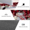 Buffalo Snowman Bath Mat for Tub,Non Slip Bathroom Floor Runner Rug Quick Dry & Absorbent Diatomaceous Earth Shower Sink Bedroom Kitchen Washable Doormat,Red Black Christmas Snowflake 20x24+20x48 view 3