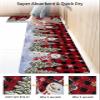 Buffalo Snowman Bath Mat for Tub,Non Slip Bathroom Floor Runner Rug Quick Dry & Absorbent Diatomaceous Earth Shower Sink Bedroom Kitchen Washable Doormat,Red Black Christmas Snowflake 20x24+20x48 view 4