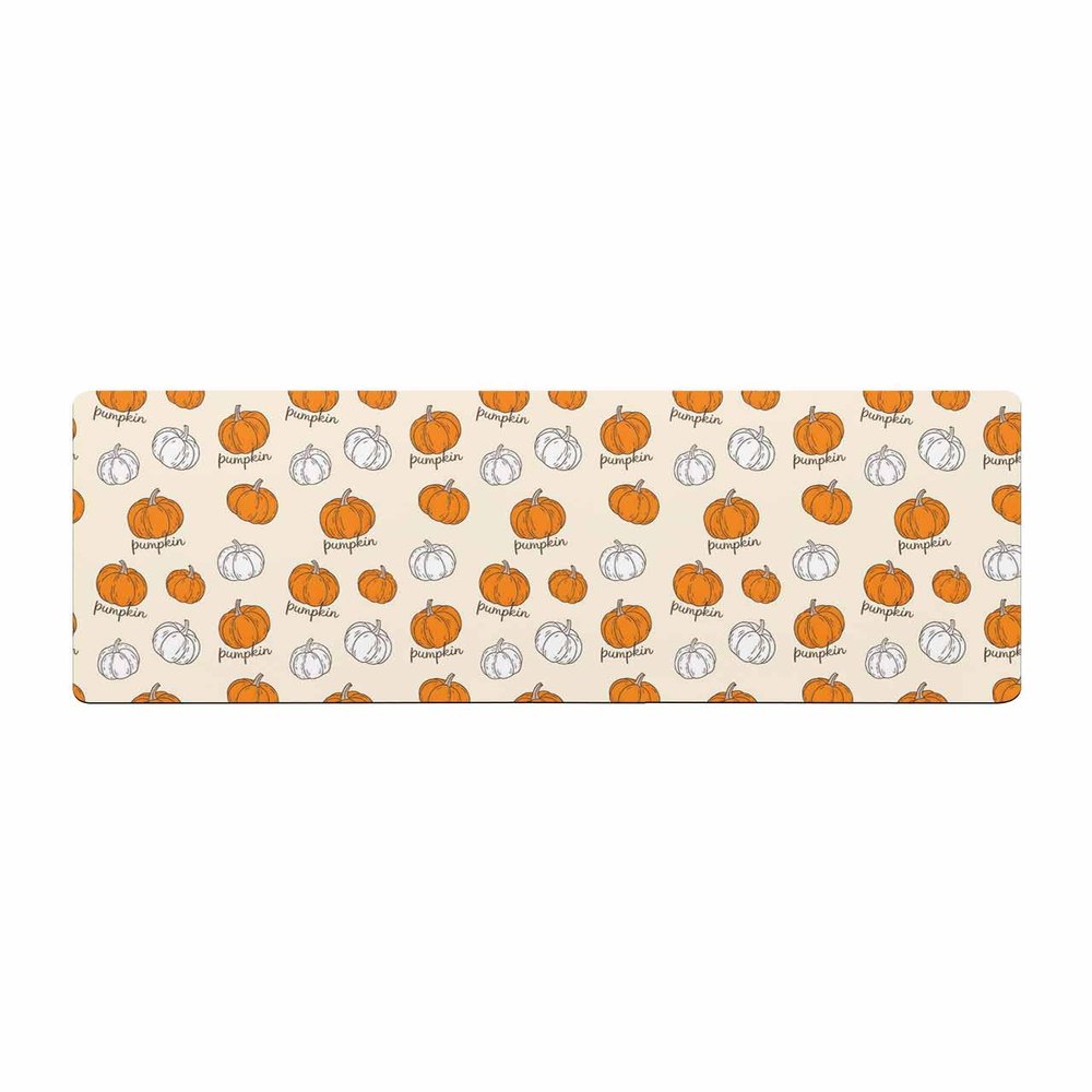 Autumn Pumpkins Bath Mat for Tub,Non Slip Bathroom Floor Runner Rug Quick Dry & Absorbent Diatomaceous Earth Shower Sink Kitchen Washable Doormat,Orange Fall Harvest Thanksgiving Holiday 24"x71"