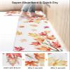 Fall Leaves Bath Mat for Tub,Non Slip Bathroom Floor Runner Rug Quick Dry & Absorbent Diatomaceous Earth Shower Sink Kitchen Washable Doormat,Happy Thanksgiving Harvest Autumn White 20x32+20x63 view 4