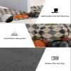 Pumpkins Floral Bath Mat for Tub,Non Slip Bathroom Floor Runner Rug Quick Dry & Absorbent Diatomaceous Earth Shower Sink Kitchen Doormat,Shabby Chic Fall Thanksgiving Plaid Black Orange 24"x71" view 3