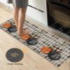 Pumpkins Floral Bath Mat for Tub,Non Slip Bathroom Floor Runner Rug Quick Dry & Absorbent Diatomaceous Earth Shower Sink Kitchen Doormat,Shabby Chic Fall Thanksgiving Plaid Black Orange 24"x71" view 4