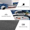 Christmas Bath Mat for Tub,Non Slip Bathroom Floor Runner Rug Quick Dry & Absorbent Diatomaceous Earth Shower Sink Kitchen Washable Doormat,Winter Blue Snowman Snowflake Pine Berry Plaid 24"x71" view 3