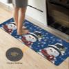 Christmas Bath Mat for Tub,Non Slip Bathroom Floor Runner Rug Quick Dry & Absorbent Diatomaceous Earth Shower Sink Kitchen Washable Doormat,Winter Blue Snowman Snowflake Pine Berry Plaid 24"x71" view 4