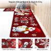 Red Snowman Bath Mat for Tub,Non Slip Bathroom Floor Runner Rug Quick Dry & Absorbent Diatomaceous Earth Shower Sink Bedroom Kitchen Washable Doormat,Merry Christmas Winter Snowflake 18x30+18x60 view 4