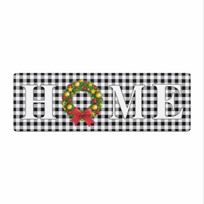 Christmas Plaid Bath Mat for Tub,Non Slip Bathroom Floor Runner Rug Quick Dry & Absorbent Diatomaceous Earth Shower Sink Bedroom Kitchen Washable Doormat,Xmas Winter Holly Balls Bow Grey White 20"x63"