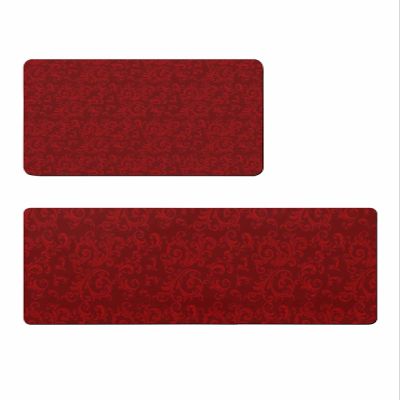 Christmas Bath Mat for Tub,Non Slip Bathroom Floor Runner Rug Quick Dry & Absorbent Diatomaceous Earth Shower Sink Kitchen Washable Doormat,Vintage Luxury European Red Floral Winter Xmas 24x36+24x71