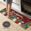 Red Plaid Snowman Bath Mat for Tub,Non Slip Bathroom Floor Runner Rug Quick Dry & Absorbent Diatomaceous Earth Shower Sink Kitchen Washable Doormat,Winter Christmas Tree Xmas Snowflakes 16"x47" view 4