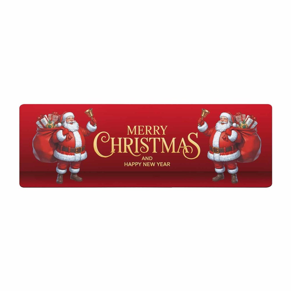 Christmas Santa Bath Mat for Tub,Non Slip Bathroom Floor Runner Rug Quick Dry & Absorbent Diatomaceous Earth Shower Sink Bedroom Kitchen Washable Doormat,Red Xmas Winter Snowflake Bell Gift 24"x71"