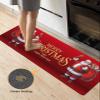 Christmas Santa Bath Mat for Tub,Non Slip Bathroom Floor Runner Rug Quick Dry & Absorbent Diatomaceous Earth Shower Sink Bedroom Kitchen Washable Doormat,Red Xmas Winter Snowflake Bell Gift 24"x71" view 4