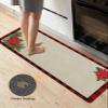 Christmas Holly Bath Mat for Tub,Non Slip Bathroom Floor Runner Rug Quick Dry & Absorbent Diatomaceous Earth Shower Sink Kitchen Washable Doormat,Xmas Pine Poinsettia Rustic Retro Plaid Red 16"x47" view 4