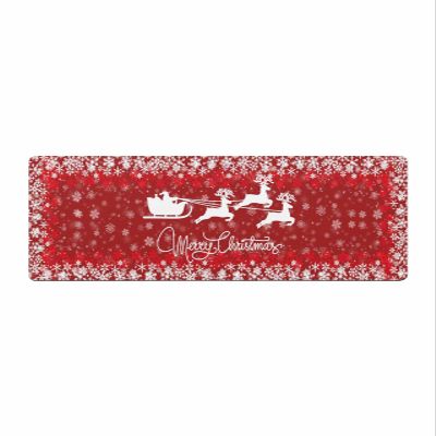 Christmas Bath Mat for Tub,Non Slip Bathroom Floor Runner Rug Quick Dry & Absorbent Diatomaceous Earth Shower Sink Bedroom Kitchen Washable Doormat,Winter Red Snowman Tree Elk Snowflakes 20"x63"