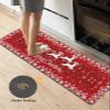 Christmas Bath Mat for Tub,Non Slip Bathroom Floor Runner Rug Quick Dry & Absorbent Diatomaceous Earth Shower Sink Bedroom Kitchen Washable Doormat,Winter Red Snowman Tree Elk Snowflakes 20"x63" view 4