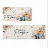 Teal Orange Pumpkin Bath Mat for Tub,Non Slip Bathroom Floor Runner Rug Quick Dry & Absorbent Diatomaceous Earth Shower Sink Kitchen Washable Doormat,Fall Thanksgiving Autumn Leaves 20x32+20x63 view 1