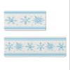 Winter Snowflake Bath Mat for Tub,Non Slip Bathroom Floor Runner Rug Quick Dry & Absorbent Diatomaceous Earth Shower Sink Bedroom Kitchen Washable Doormat,Christmas Blue Geometric Stripe 24x36+24x71 view 1