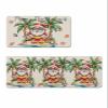 Christmas Santa Bath Mat for Tub,Non Slip Bathroom Floor Runner Rug Quick Dry & Absorbent Diatomaceous Earth Shower Sink Bedroom Kitchen Washable Doormat,Summer Tropical Beach Palm Tree 18x30+18x60 view 1