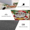 Christmas Santa Bath Mat for Tub,Non Slip Bathroom Floor Runner Rug Quick Dry & Absorbent Diatomaceous Earth Shower Sink Bedroom Kitchen Washable Doormat,Summer Tropical Beach Palm Tree 18x30+18x60 view 3