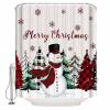 Double Love Snowman Bathroom Curtain 72 Inch Shower Curtain with Hooks, Waterproof Polyester Bath Curtain Washable Bathtub Curtain Snowflake Christmas Red Buffalo Plaid 48''x 72'' view 2