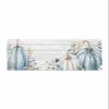 Blue White Pumpkin Bath Mat for Tub,Non Slip Bathroom Floor Runner Rug Quick Dry & Absorbent Diatomaceous Earth Shower Sink Kitchen Washable Doormat,Fall Thanksgiving Eucalyptus Leaves Flower 18"x60" view 1