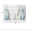 Blue White Pumpkin Bath Mat for Tub,Non Slip Bathroom Floor Runner Rug Quick Dry & Absorbent Diatomaceous Earth Shower Sink Kitchen Washable Doormat,Fall Thanksgiving Eucalyptus Leaves Flower 18"x60" view 3