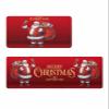 Christmas Santa Bath Mat for Tub,Non Slip Bathroom Floor Runner Rug Quick Dry & Absorbent Diatomaceous Earth Shower Sink Kitchen Washable Doormat,Red Xmas Winter Snowflake Bell Gift 24x36+24x71 view 1