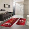 Christmas Santa Bath Mat for Tub,Non Slip Bathroom Floor Runner Rug Quick Dry & Absorbent Diatomaceous Earth Shower Sink Kitchen Washable Doormat,Red Xmas Winter Snowflake Bell Gift 24x36+24x71 view 2