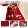 Christmas Santa Bath Mat for Tub,Non Slip Bathroom Floor Runner Rug Quick Dry & Absorbent Diatomaceous Earth Shower Sink Kitchen Washable Doormat,Red Xmas Winter Snowflake Bell Gift 24x36+24x71 view 4