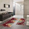 Christmas Red Bath Mat for Tub,Non Slip Bathroom Floor Runner Rug Quick Dry & Absorbent Diatomaceous Earth Shower Sink Kitchen Doormat,Plaid Dog Xmas Poinsettia Eucalyptus Snowflake 16x24+16x47 view 2