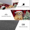 Christmas Red Bath Mat for Tub,Non Slip Bathroom Floor Runner Rug Quick Dry & Absorbent Diatomaceous Earth Shower Sink Kitchen Doormat,Plaid Dog Xmas Poinsettia Eucalyptus Snowflake 16x24+16x47 view 3