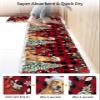 Christmas Red Bath Mat for Tub,Non Slip Bathroom Floor Runner Rug Quick Dry & Absorbent Diatomaceous Earth Shower Sink Kitchen Doormat,Plaid Dog Xmas Poinsettia Eucalyptus Snowflake 16x24+16x47 view 4