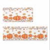 Orange Pumpkin Bath Mat for Tub,Non Slip Bathroom Floor Runner Rug Quick Dry & Absorbent Diatomaceous Earth Shower Sink Kitchen Washable Doormat,Thanksgiving Fall Maple Leaves White 18x30+18x60 view 1