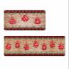 Christmas Bohemia Ball Bath Mat for Tub,Non Slip Bathroom Floor Runner Rug Quick Dry & Absorbent Diatomaceous Earth Shower Sink Kitchen Doormat,Xmas Farmhouse Brown Wood Grain Plaid 24x36+24x71 view 1