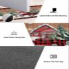 Christmas Red Bath Mat for Tub,Non Slip Bathroom Floor Runner Rug Quick Dry & Absorbent Diatomaceous Earth Shower Sink Bedroom Kitchen Washable Doormat,Farmhouse Truck Snowflake Snowman Plaid 18"x60" view 4