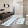 Blue Snowflake Bath Mat for Tub,Non Slip Bathroom Floor Runner Rug Quick Dry & Absorbent Diatomaceous Earth Shower Sink Bedroom Kitchen Washable Doormat,Christmas Country Farmhouse Plaid 24x36+24x71 view 2