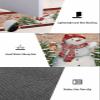 Christmas Farmhouse Bath Mat for Tub,Non Slip Bathroom Floor Runner Rug Quick Dry & Absorbent Diatomaceous Earth Shower Sink Bedroom Kitchen Washable Doormat,Winter Snowman Pine Tree Red Plaid 18"x47" view 3