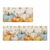 Fall Eucalyptus Leaves Bath Mat for Tub,Non Slip Bathroom Floor Runner Rug Quick Dry & Absorbent Diatomaceous Earth Shower Sink Kitchen Washable Doormat,Thanksgiving Seasonal Pumpkin Maple 24x36+24x71 view 1