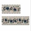 Go-thic Halloween Bath Mat for Tub,Non Slip Bathroom Floor Runner Rug Quick Dry & Absorbent Diatomaceous Earth Shower Sink Kitchen Washable Doormat,Horror Skull Romantic European Floral 18x30+18x48 view 1