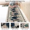 Go-thic Halloween Bath Mat for Tub,Non Slip Bathroom Floor Runner Rug Quick Dry & Absorbent Diatomaceous Earth Shower Sink Kitchen Washable Doormat,Horror Skull Romantic European Floral 18x30+18x48 view 4