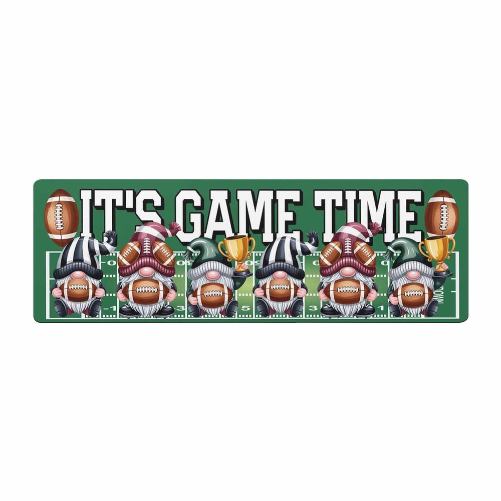 Fall Thanksgiving Bath Mat for Tub,Non Slip Bathroom Floor Runner Rug Quick Dry & Absorbent Diatomaceous Earth Shower Sink Bedroom Kitchen Washable Doormat,Gnomes Baseball Football Green 24"x71"