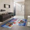 Christmas Bath Mat for Tub,Non Slip Bathroom Floor Runner Rug Quick Dry & Absorbent Diatomaceous Earth Shower Sink Kitchen Washable Doormat,Xmas Winter Camper Tree Gift Socks Red Blue 20x32+20x63 view 2