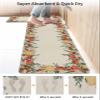 Fall Mushroom Bath Mat for Tub,Non Slip Bathroom Floor Runner Rug Quick Dry & Absorbent Diatomaceous Earth Shower Sink Kitchen Washable Doormat,Green Eucalyptus Leaves Boho Farmhouse Berry 24x36+24x71 view 4