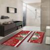 Christmas Bath Mat for Tub,Non Slip Bathroom Floor Runner Rug Quick Dry & Absorbent Diatomaceous Earth Shower Sink Kitchen Washable Doormat,Red Snowman Snowflake Snow Xmas Tree Plaid 16x24+16x47 view 2