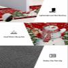 Christmas Bath Mat for Tub,Non Slip Bathroom Floor Runner Rug Quick Dry & Absorbent Diatomaceous Earth Shower Sink Kitchen Washable Doormat,Red Snowman Snowflake Snow Xmas Tree Plaid 16x24+16x47 view 3
