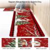 Christmas Bath Mat for Tub,Non Slip Bathroom Floor Runner Rug Quick Dry & Absorbent Diatomaceous Earth Shower Sink Kitchen Washable Doormat,Red Snowman Snowflake Snow Xmas Tree Plaid 16x24+16x47 view 4
