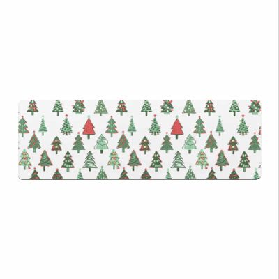 Christmas Bath Mat for Tub,Non Slip Bathroom Floor Runner Rug Quick Dry & Absorbent Diatomaceous Earth Shower Sink Bedroom Kitchen Washable Doormat,Teal Green Xmas Tree Winter Holiday 20"x47"