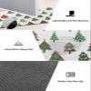 Christmas Bath Mat for Tub,Non Slip Bathroom Floor Runner Rug Quick Dry & Absorbent Diatomaceous Earth Shower Sink Bedroom Kitchen Washable Doormat,Teal Green Xmas Tree Winter Holiday 20"x47" view 3