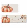Farmhouse Pumpkin Bath Mat for Tub,Non Slip Bathroom Floor Runner Rug Quick Dry & Absorbent Diatomaceous Earth Shower Sink Kitchen Washable Doormat,Thanksgiving Fall Harvest Autumn Orange 16x24+16x47 view 1