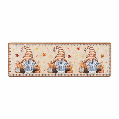 Thanksgiving Southwestern Bath Mat for Tub,Non Slip Bathroom Floor Runner Rug Quick Dry & Absorbent Diatomaceous Earth Shower Sink Kitchen Washable Doormat,Boho Gnomes Pumpkins Fall Leaves 18"x60"