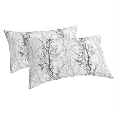 BOBOWUNY Tree Branch Pillow Covers Standard Size 2 Pack, Winter Forest Abstract Gradual Grey Soft Bed Throw Pillowcases Breathable Cooling Long Lumbar Body Pillow Sham Cover for Bed Sofa 20x26